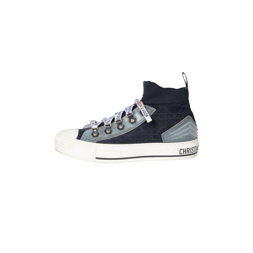 CHRISTIAN DIOR Black Knit Walk'n'Dior Sneakers Size 37